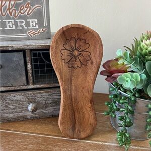 New Wooden Boho Spoon Rest Floral Design
